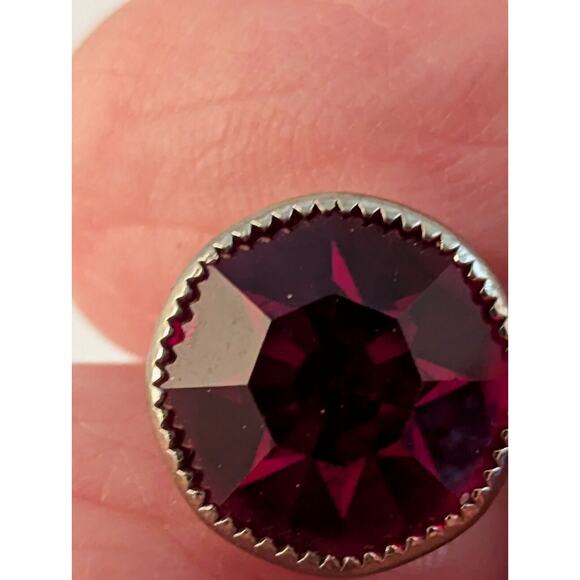 18 Red Rhinestone Buttons 1/2" EVU Silver Color Backs And Rim - Picture 3 of 6